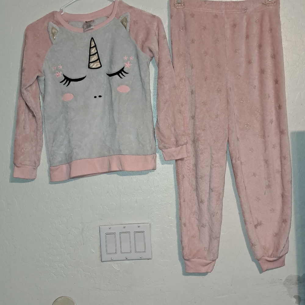 Girls Pajama Set, super soft and warm, size 10/12, good condition